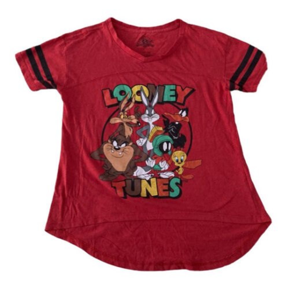 Warner Bros Looney Tunes Bugs Bunny,Taz, Red Graphic T-shirt Jrs Large Cartoons